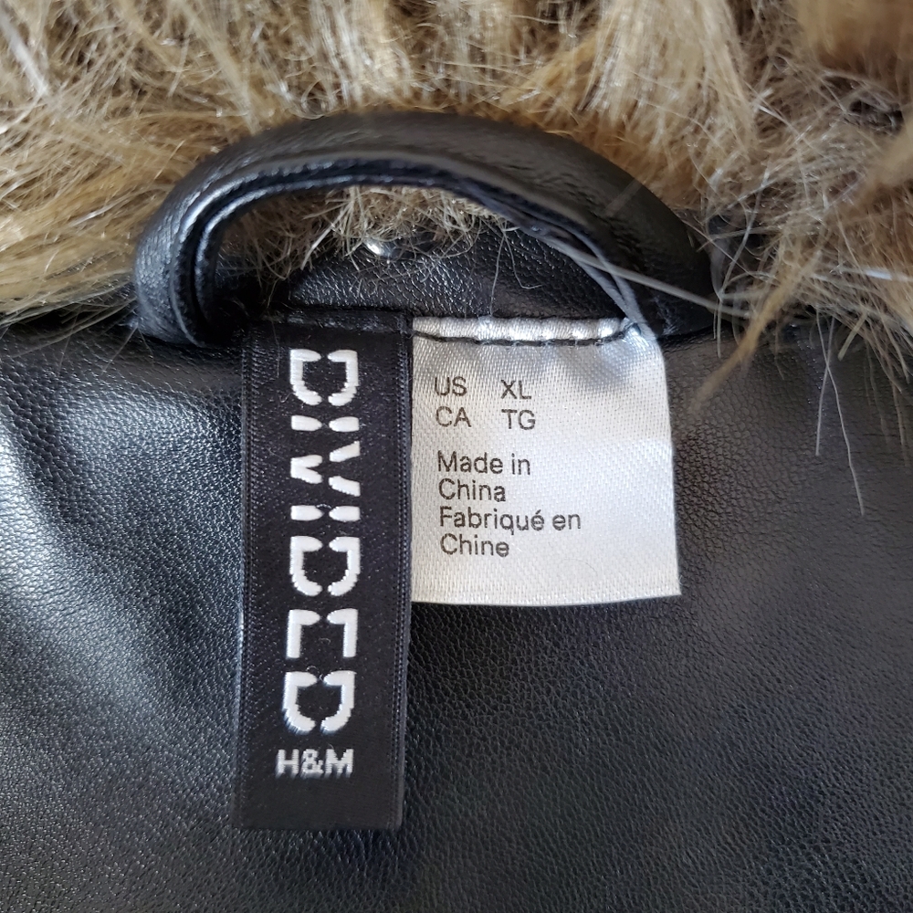 H&M Women's Biker Jacket XL Black - Picture 7 of 11